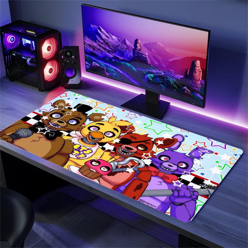FNAF Freddy Color Mouse Pad Large Gaming Table Cushion Non-slip Laptop Tablet Big Mousepad XXL Mat Mini PC Playmat With Lock edge