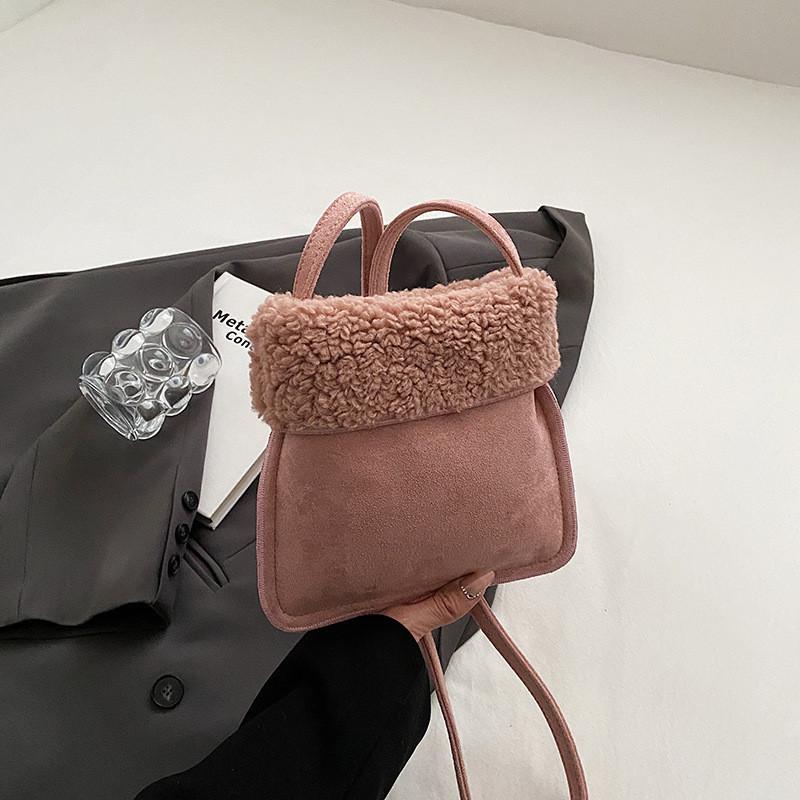 Stylish Small Cross-border Plush Shoulder Bag For Women 2023 Autumn And Winter