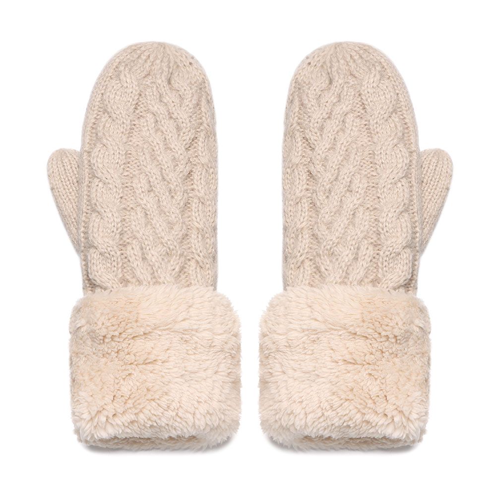 

Fashion Thermal Insulated Soft Extra Warm Womens Gloves Thicken Winter Mittens бежевий