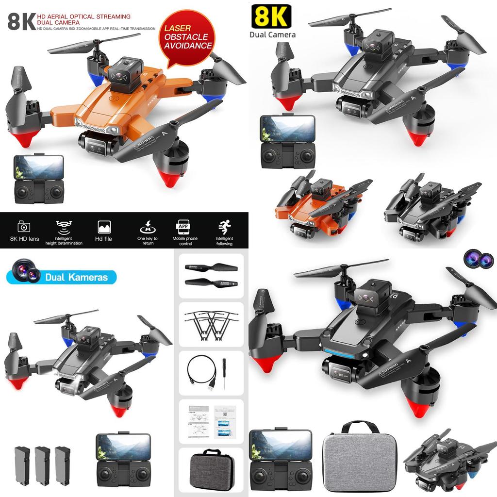Js22 Foldable Obstacle-avoidance Drone With Hd Camera Colorful Lights Four-axis Remote Control Aircraft
