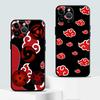 Case for iPhone 13 12 11 Pro Max XR 7 8 15 16 14 Plus XS Max Black Soft Phone Cover Akatsuki Cool Cloud