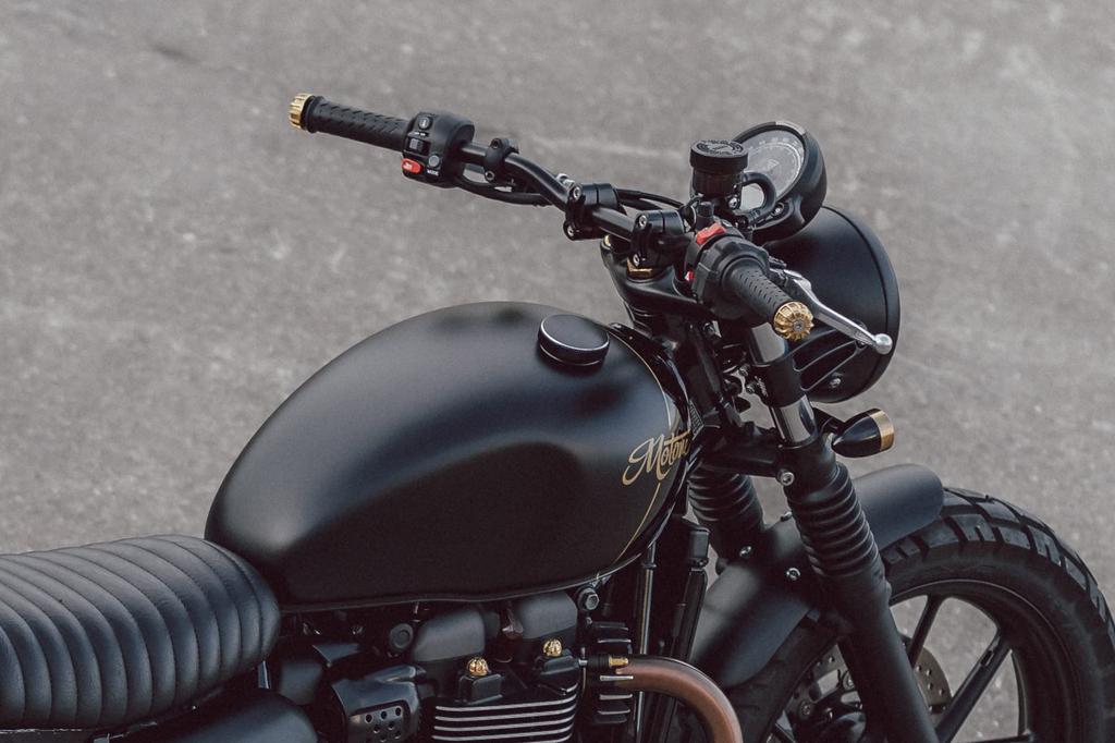 Motone Tank Cap T100 T120 Street Twin Street Scrambler Harley Sportster Dyna Iron Aluminum Black NXS006