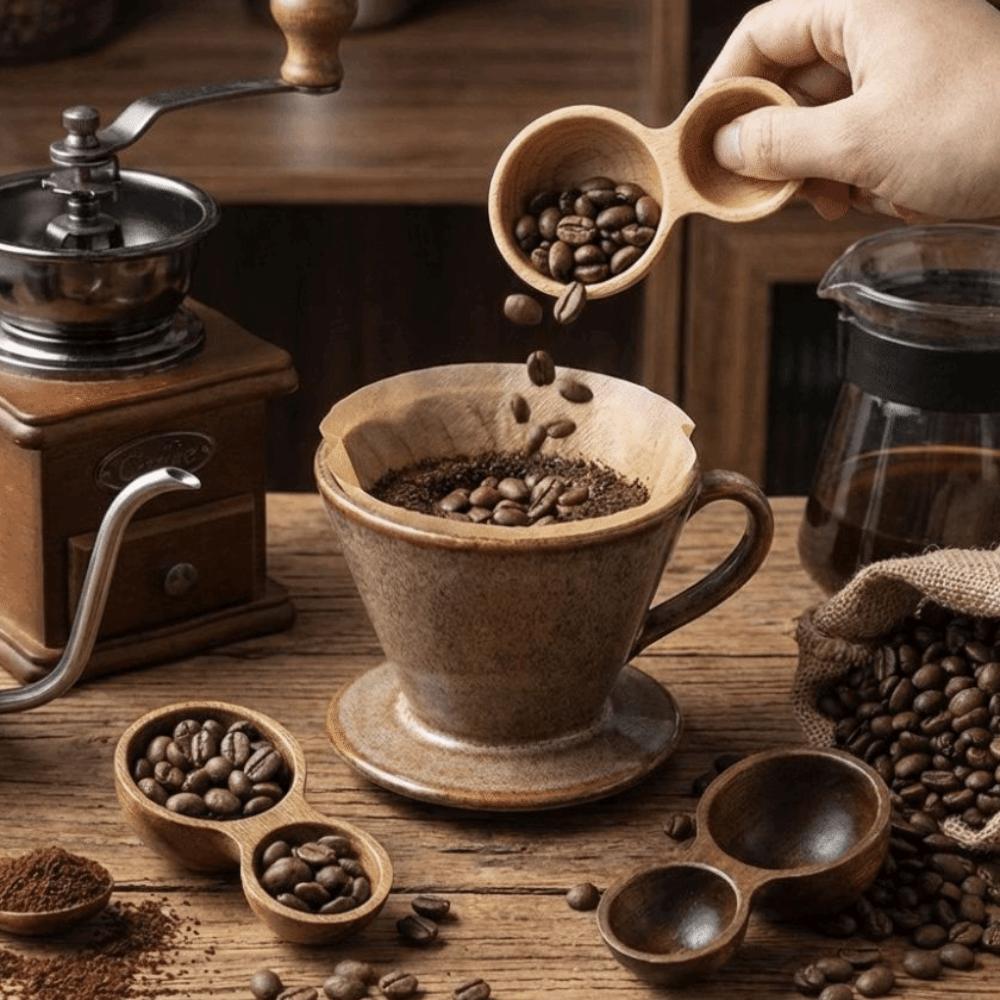 Short Handle Wooden Coffee Spoon Serving Cutlery Tea Sugar Spoon Measuring Spoon  Coffee Making