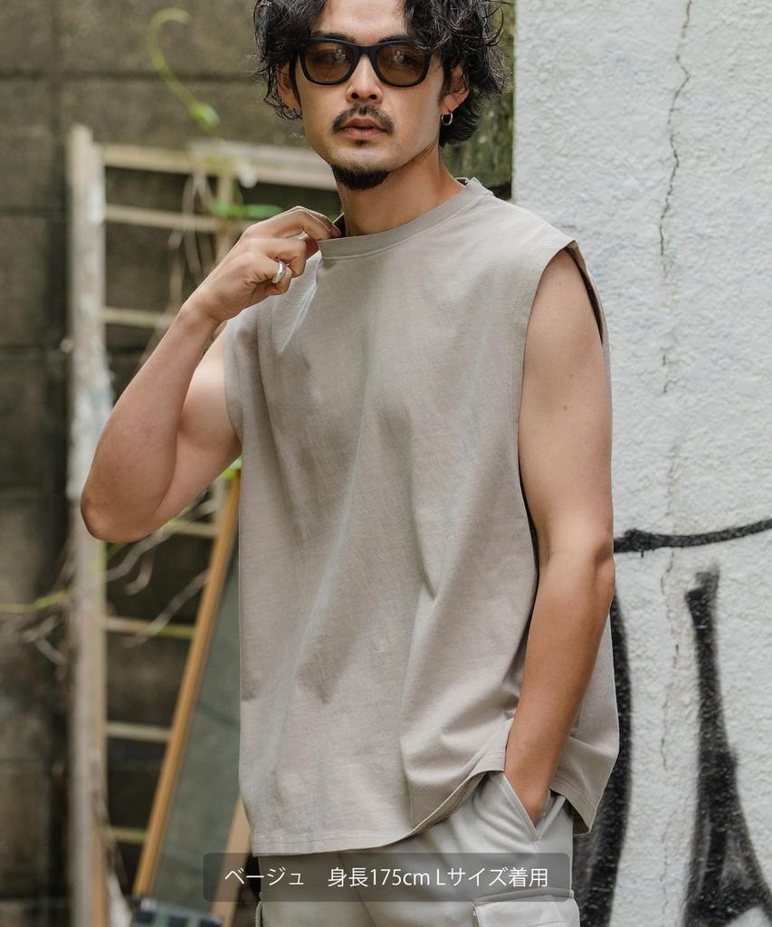 IMPROMES Casual SIDEWAYSTANCE Pigment Sleeveless T-Shirt, Men's, Green