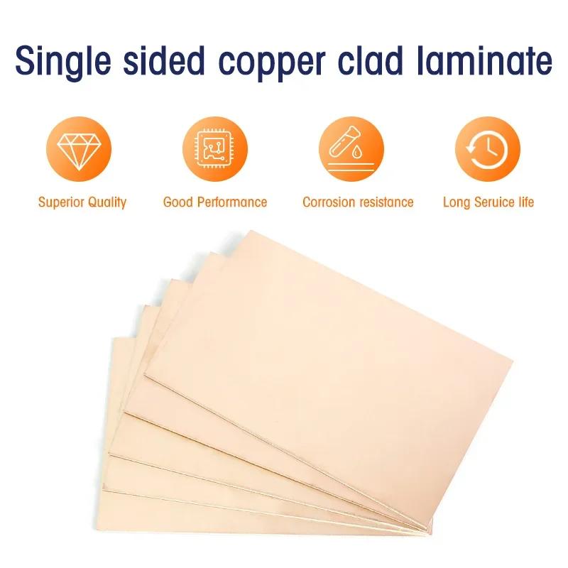 10PCS 10x15cm FR4 Fiberglass Copper Clad Laminate Board 10*15CM Single Sided PCB DIY Printed Prototype Circuit Boards