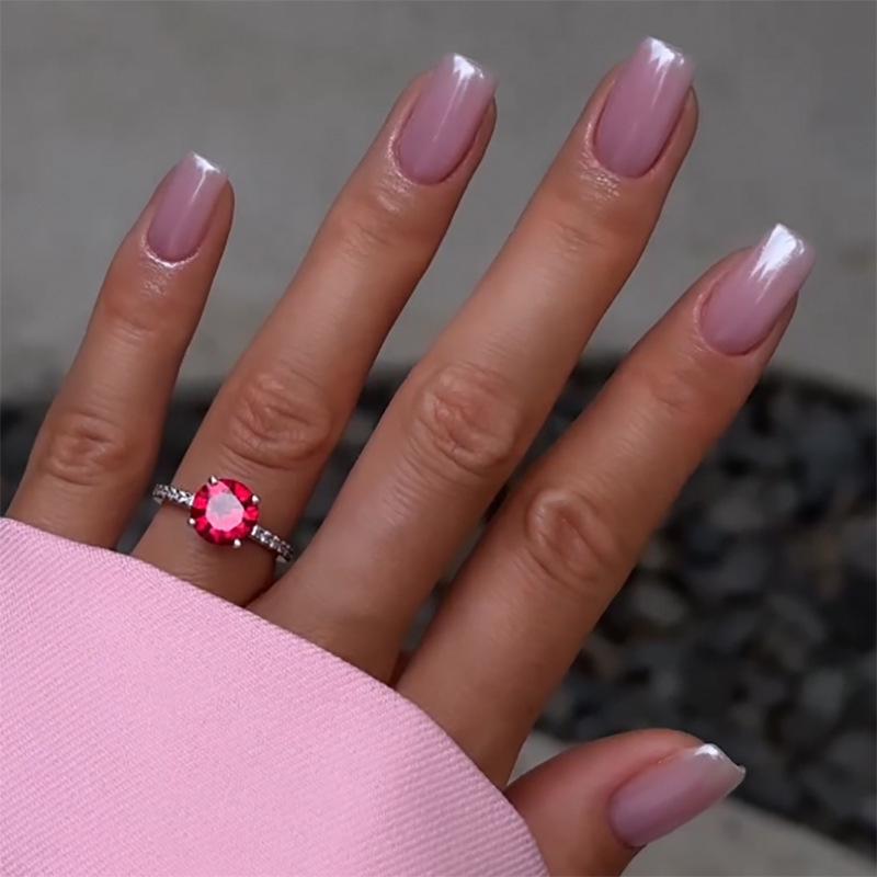 

Simple Solid Color Detachable Short Square Press-On Nails Glue Kit - JP2701
