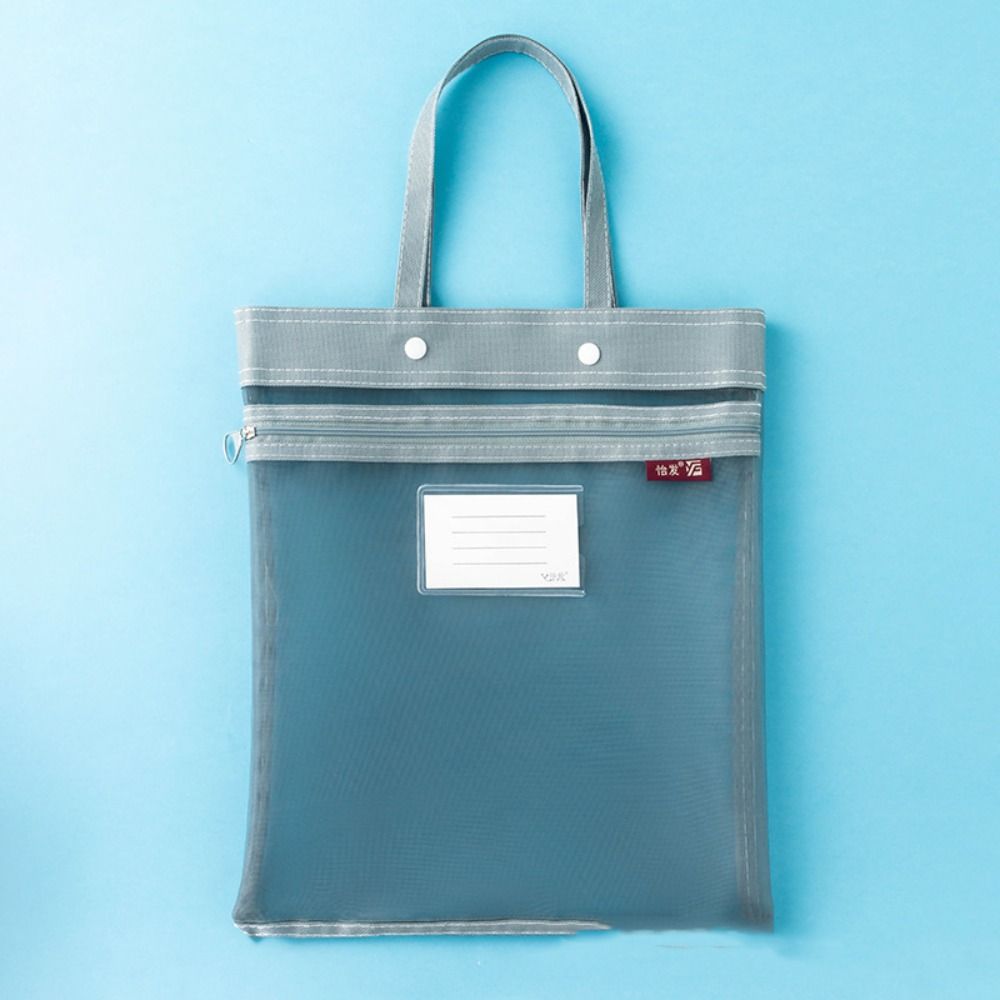 Nylon Mesh Zipper Pouch Transparent File Folder Bag Sorting Bag File Pocket  School Office Supplies