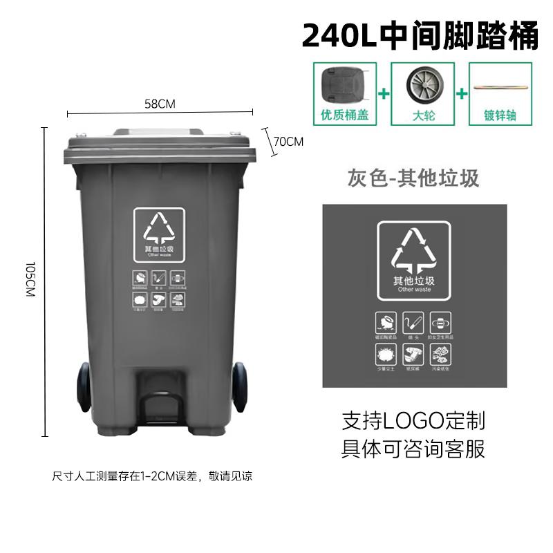 240L Foot Pedal Wheeled Waste Sorting Bin