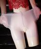 Damen Offener Schritt Slip Glänzende Seidige Transparente Boxershorts Ultra-Dünne Sexy Unterwäsche Durchsichtiger Nahtloser Großer Slip