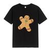 Christmas Short Sleeved Gingerbread Printed Womens Loose and Comfortable Plus Size Tshirt New Year Party Clothing