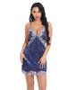 European & American Spaghetti Strap Backless Lace Trim Nightdress Lingerie Set