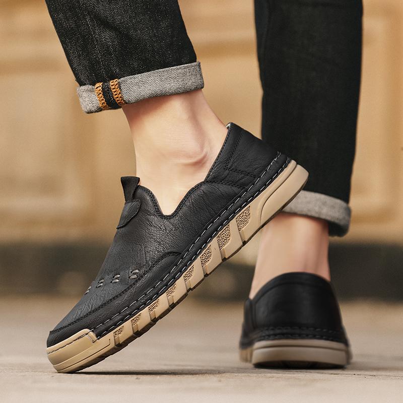 Outdoor Comfortable Ankle Sports and Casual Leather Shoes Autumn Fashion Brand Breathable Handmade Stitching Casual Men's Shoes