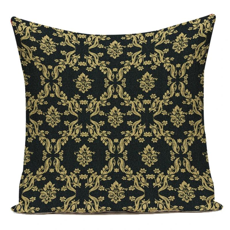 Decorative Throw Pillows Case Mandala Flower Geometric Middle Asian Ethnic Style Polyester Sofa Home Cushion Cover For Sofa