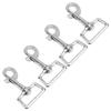 4PCS Snap Hook Square Ring Single Head Dog Leash Buckle Stainless Steel for Wallet BackpackL85mm   150kg