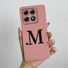 For Xiaomi 14T Pro Case Xiaomi 14T Pro Cover Mi 14T Pro Luxury Initial Letters Square Phone Case Matte Shockproof TPU Back Cover