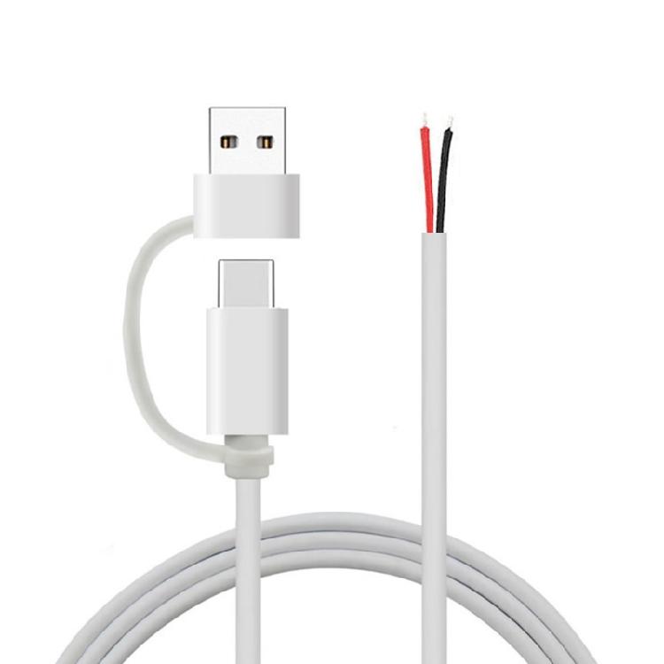 USB C Male Cable 5V 2A 2 Wires Power Pigtail Cable Cord DIY For Routers
