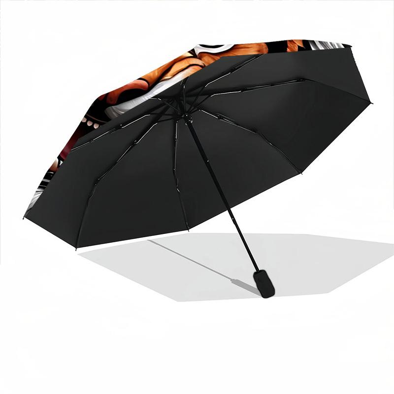 1pc Tiger Face Automatic Umbrella - Automatic Opening And Closing, Sturdy Iron Frame, Portable Folding Design yy251018215