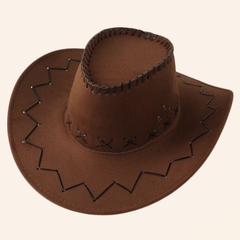 Men Cowboy Hat Simple and Fashionable European Retro Western Cowboy Hat, Suitable for Outdoor Travel, Beach Play Sun Shade Hat.