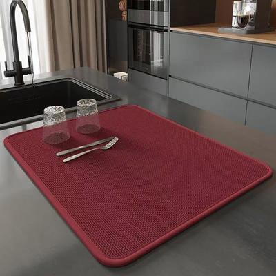 Yousheng Absorbent Drain Mat for Kitchen Countertop Anti-Slip Dish Drying Pad Oil Resistant Quick Dry Non-Slip Placemat for Utensils Plates