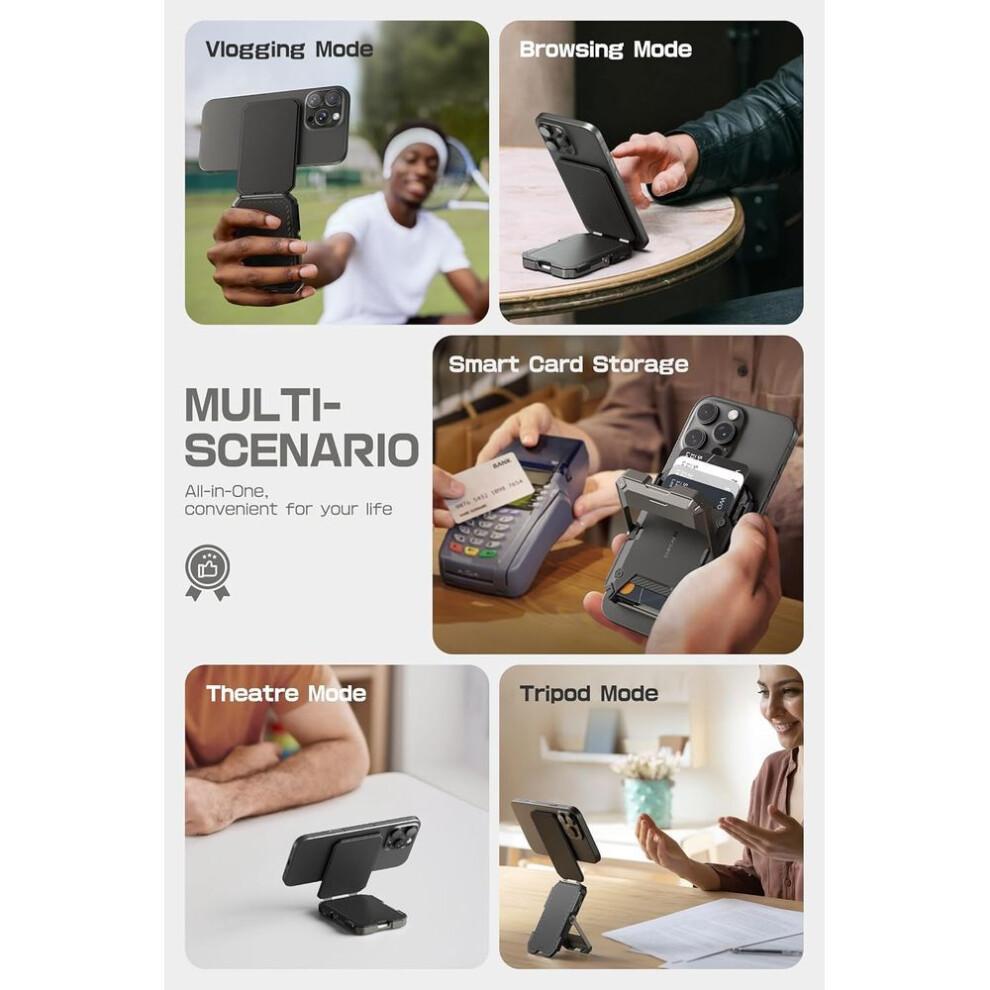 Magsafe Wallet With Stand, Magnetic Wallet For Men,phone Stand Credit Card Holder Tripod For Iphone 16/15/14/13/12 Series