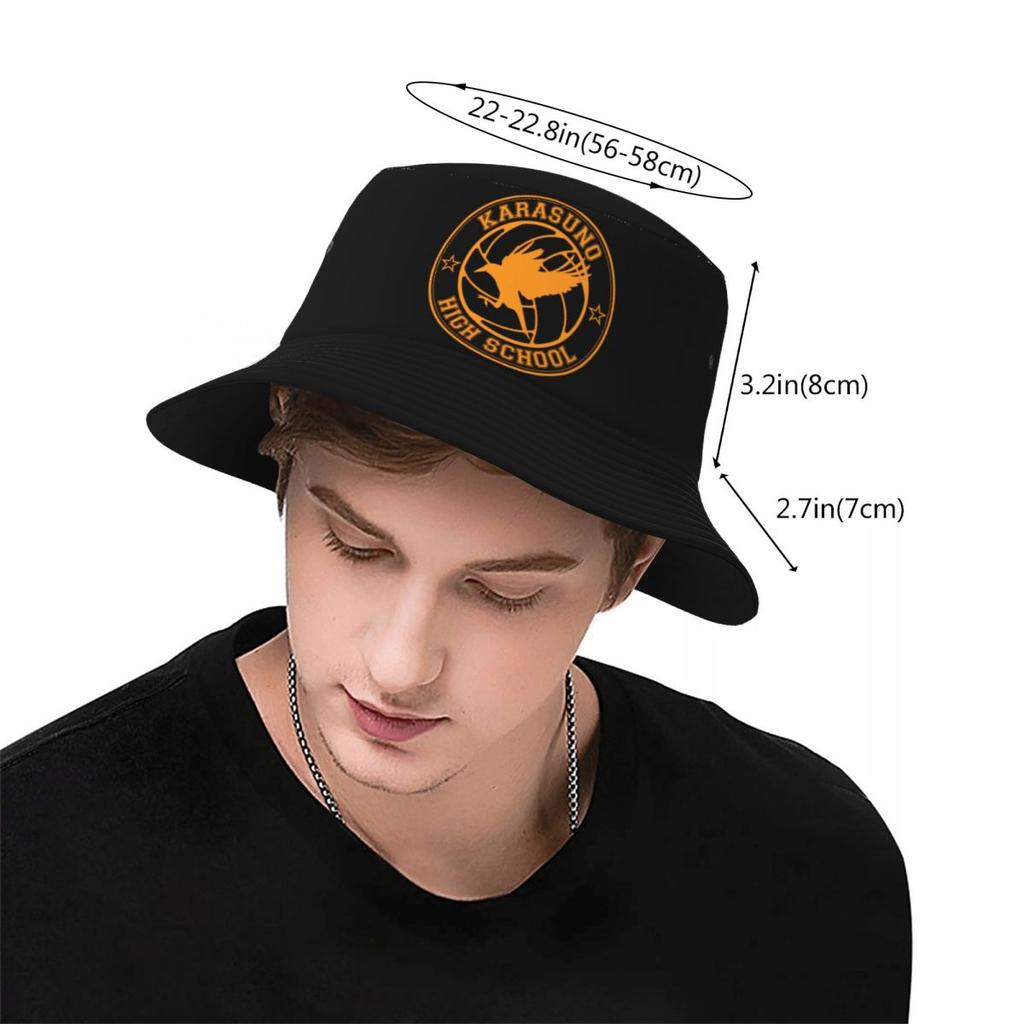 Unisex Karasuno High School Bucket Hat Personalized Summer Travel Beach Haikyuu Bokuto Oya Anime Hat