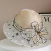 New Fashion Ladies Fascinators Millinery Church Hat Elegant Bow Wide Brim Bucket Hats Kentucky Derby Fedora Women Summer Sun Cap