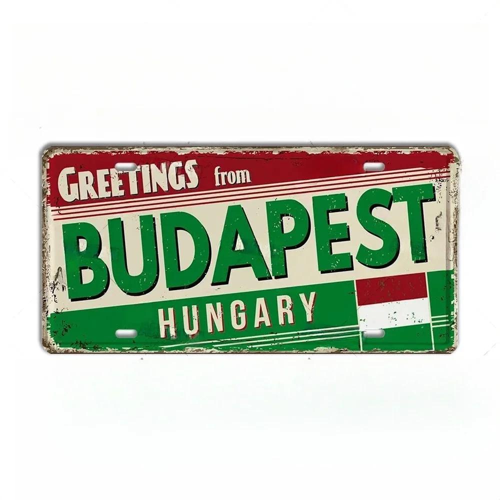 

Romania Hungary Slavic Croatia Estonia Latvia Ukraine Russia Lithuania License Plate Landmark Metal Sign City Plaque Wall Decor 12x8inch20x30cm
