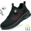 Men Safety Boots Fashion Rotating Button New Work Shoes Anti Smash Puncture Indestructible Security Protective Male