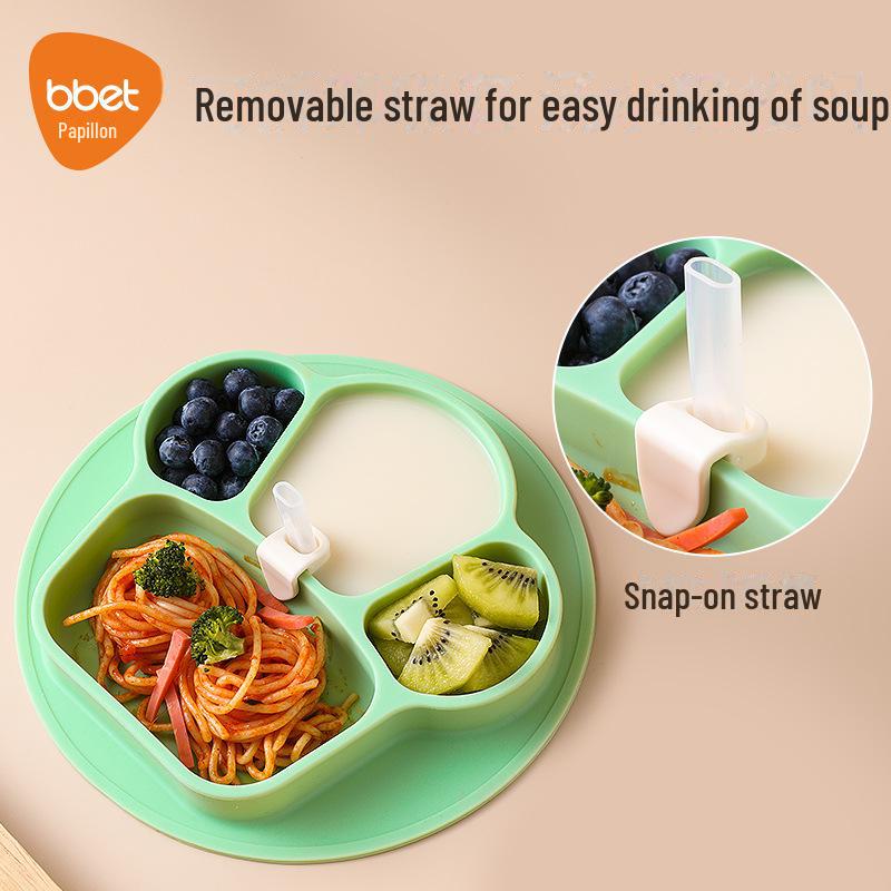 Silicone Suction Cup Divided Baby Plate & Bowl Set for Toddlers