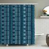 Blue White Geometric Shower Curtain Waterproof Bathroom Decor 3D Printed Bath Mat Set Home Decoration Solid Colors Window Curtai