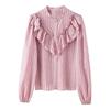 European and American Style New Women's Fashionable Striped Layered Decorative Shirt 2137520