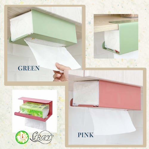 Rubonarie Paper Towel Holder, Wall-Mounted, Kitchen Paper Storage, Tissue Paper Hanger, Cabinet Hanging Rack, Kitchen (White)