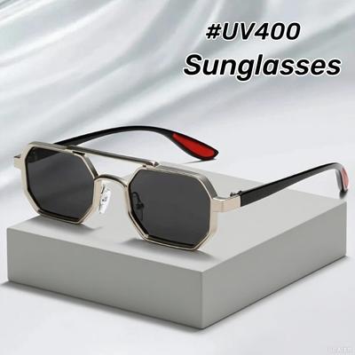 Fashionable Metal Large Frame Sunglasses Cyberpunk Men and Women Driving Glasses Outdoor UV Protection Ins Trend Sunglasses