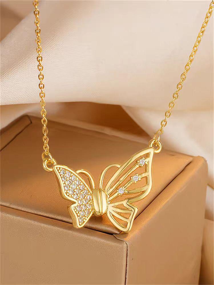 Magnetische Schmetterlings-Schlüsselbeinkette für Damen – Vielseitiges Sommer-Dopamin-Schmuckaccessoire