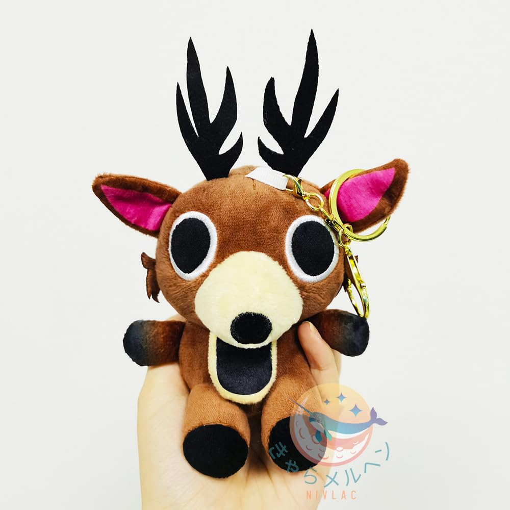 99 Nights In the Forest Plush Deer Keychain - Fluffy, 99-Day Survival Game Merchandise, Horror Game Doll, Stuffed Animal, Cute, Soft, Portable, Kids'