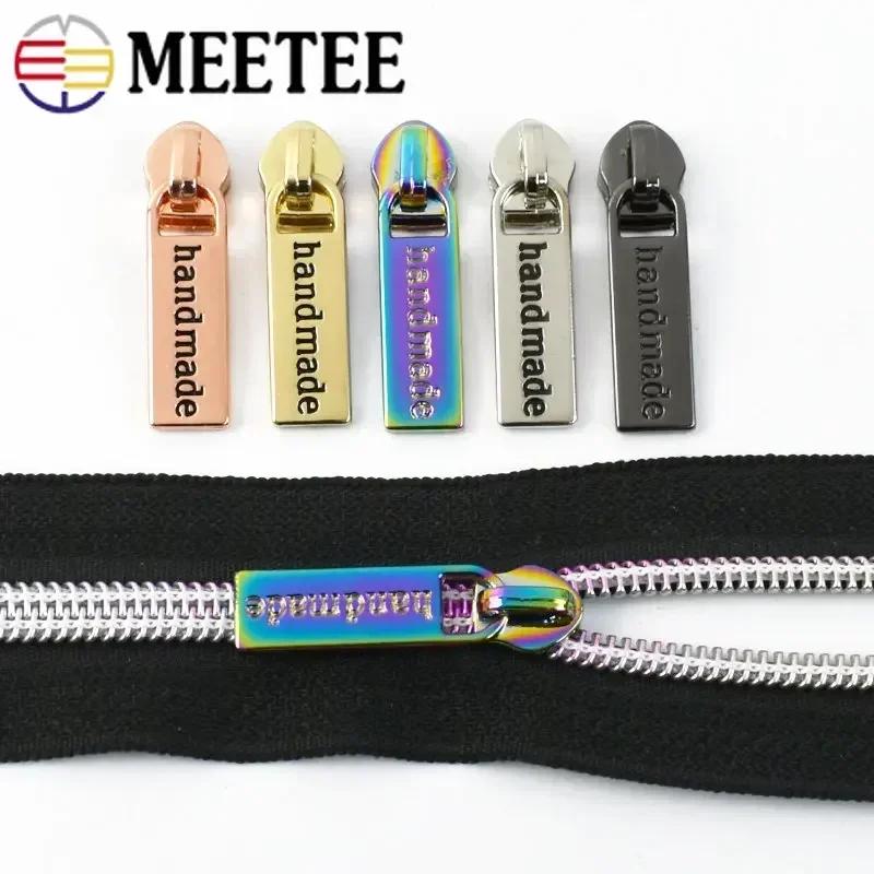 5/10/20Pcs Meetee 5# Zipper Puller for Nylon Zip Tapes Repair Garment Bag Zips Sliders Head DIY Zippers Pull Sewing Accessories