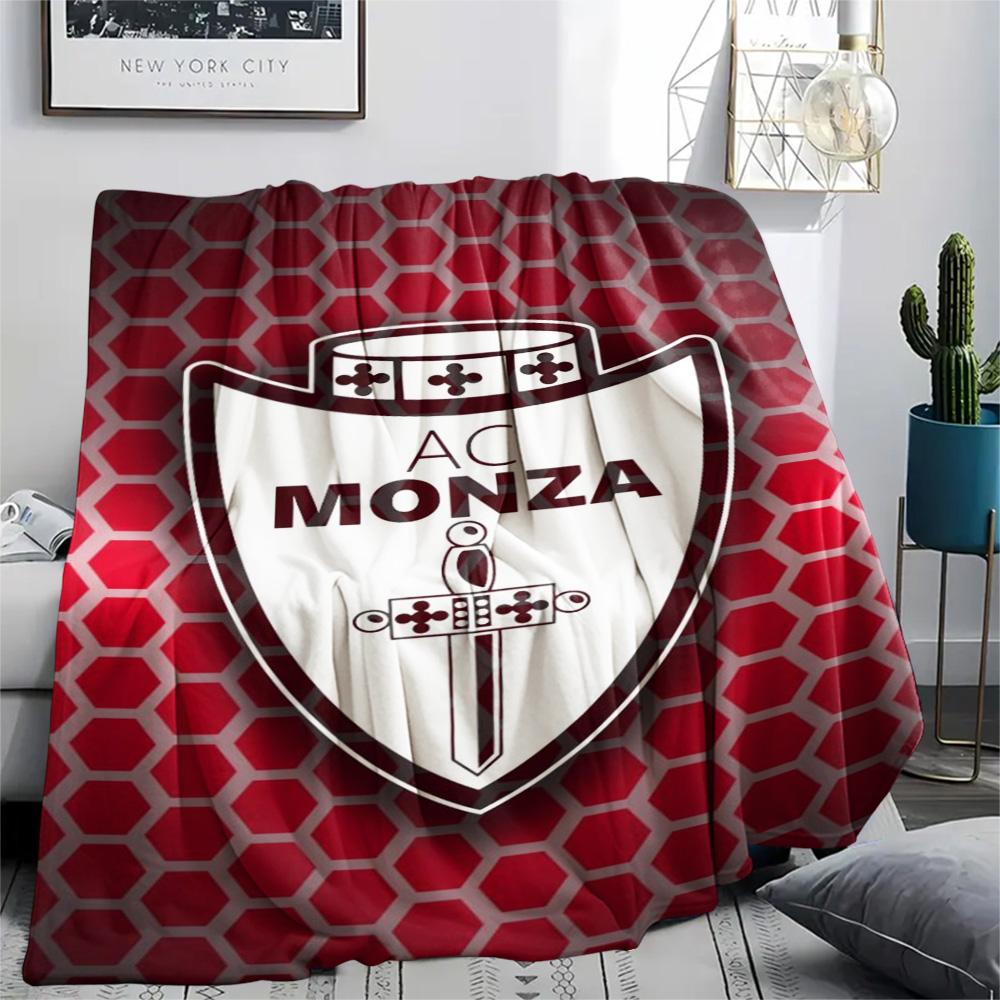 1Pc AC Monza Print Flannel Blanket High Quality Warm Comfortable Cover for All Seasons Perfect for Gifts Home Decor