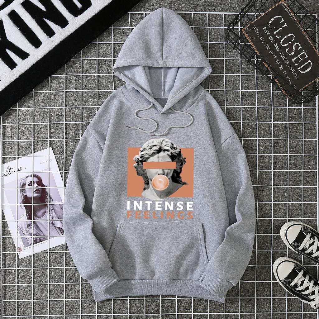 Winter Women's Hoodie High Street Unisex style Double Pockets Sweatshirts Outerwear Plus-Size Women's Clothing