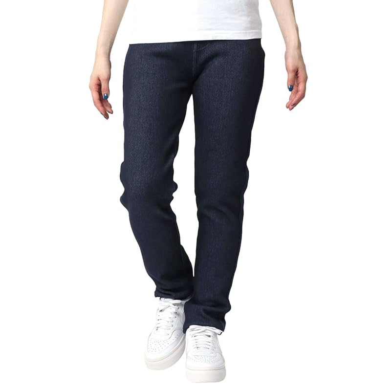 

[M.R.U.] leggings ladies leggings pants Fleece lining denim Back velor material stretch navy LL