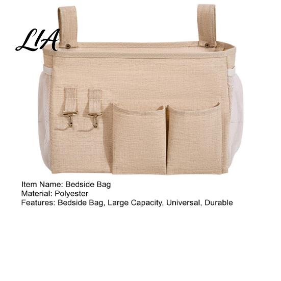 Nursery Room Organization Baby Crib Bedside Organizer, Multi-partition Pockets Hanging Storage Bag, Durable Changing Table Polyester Side Caddy