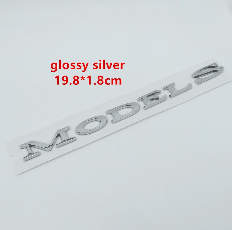 

1pcs 3D ABS for Tesla Model S car Letter Front Hood Head Bonnet Emblem Rear Tail Trunk Sticker Badge Decal styling Accessories