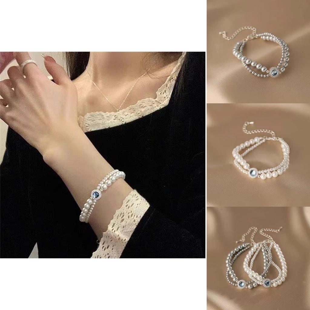 Schickes Doppellagiges Perlenarmband Mit Einzigartigen Geometrischen Formen Für Frauen