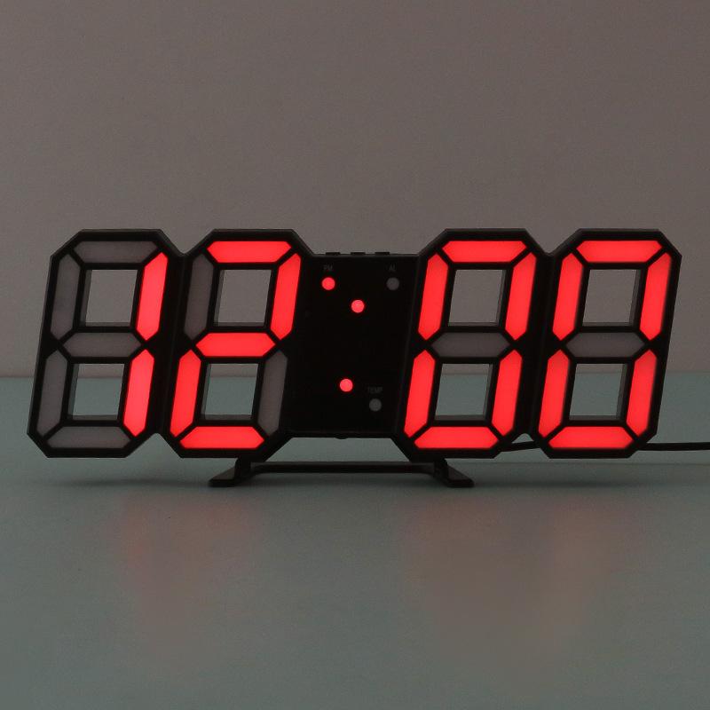 3D Digital Alarm Clock USB Plugged In Student Electronic Alarm Clock Multifunctional Night Light Clock Home Decoration Ornament