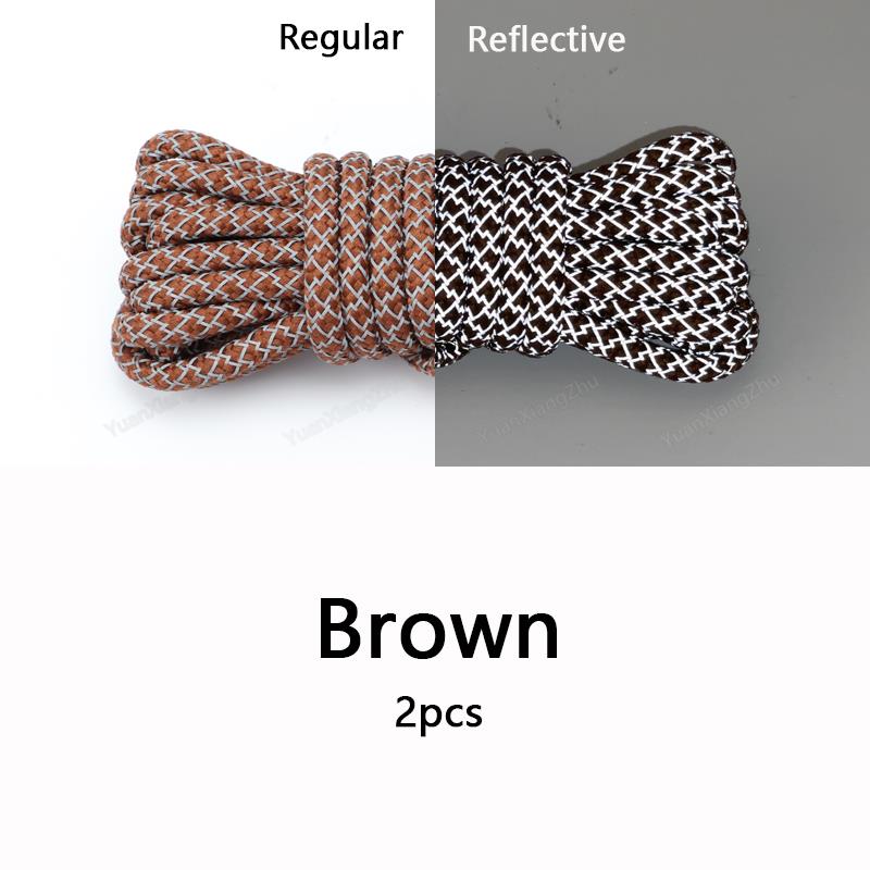 1Pair Reflective Shoelaces Quality Sneakers Shoelaces Round Laces for Shoes Diameter 0.4cm 100/120/140/160cm 1Pair Shoestrings
