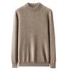 100 pure cashmere shirt solid color flat semi-turtleneck sweater basic knitting men