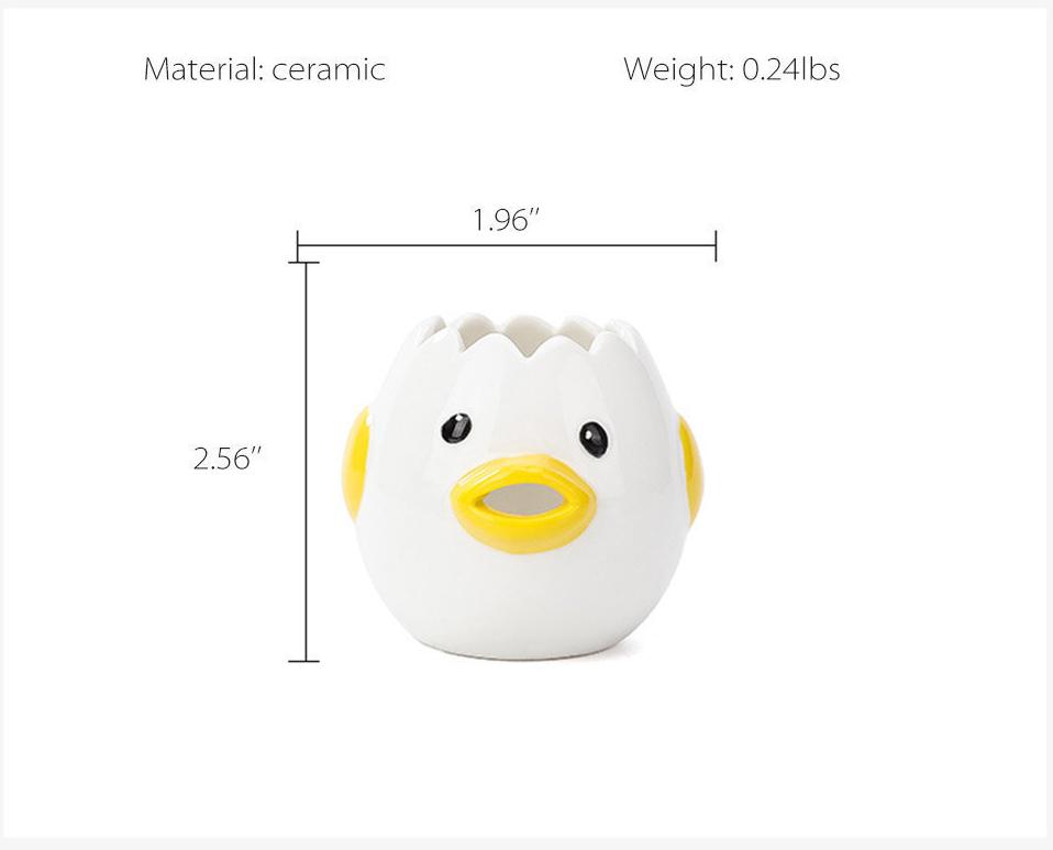1pc Cute Little Chicken Ceramic Egg Separator Creative Egg Separator Yolk Egg White Separator Filter Baking Tool For Bakery