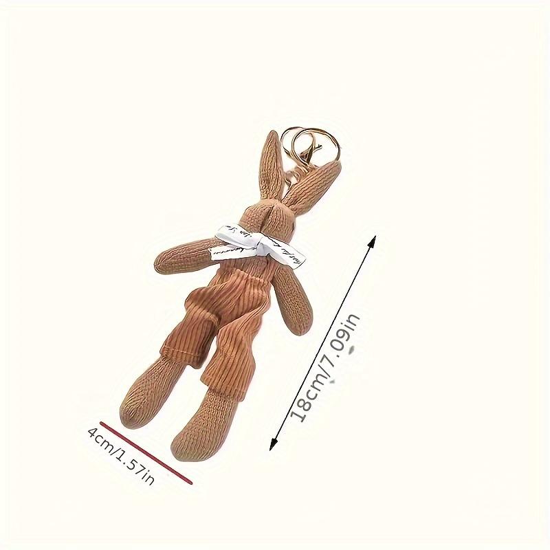 1 Stück Kuscheliges Flanellgestricktes Häschen Schlüsselanhänger, Charmantes Kaninchen Schlüsselanhänger-Accessoire für Frauen, Perfektes Geschenk für Hochzeiten und besondere Anlässe