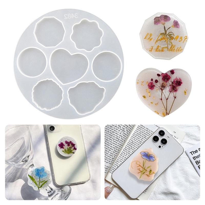 Glue Dropping Mold for Airbag Phone Bracket Diy Seamless Adhesive Resin Phone Bracket Base Silicone Mold with Support