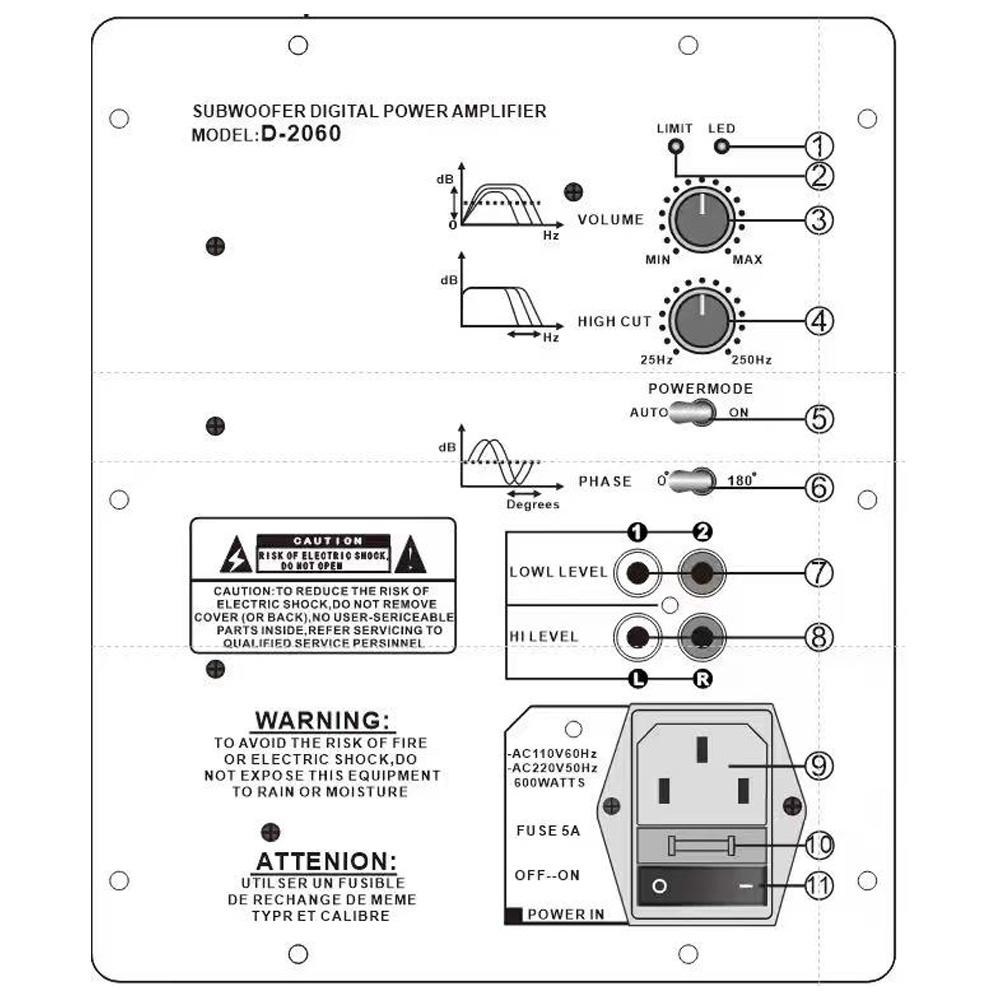 110/220v Actieve Subwoofer Versterkerbord met Zware Bas 5.1 En 7.1 Speciaal Subwooferbord voor Home Theater 4Ohm 300w 8Ohm 200w