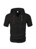 Tk American Summer Thin Breathable Linen Ami Kaji Loose Hooded Men'S Short Sleeve Shirt